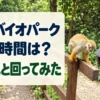 「長崎バイオパーク 所要時間は？ 2歳児と回ってみた」の文字入り、リスザルの実写を使ったアイキャッチ画像